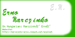 erno marczinko business card